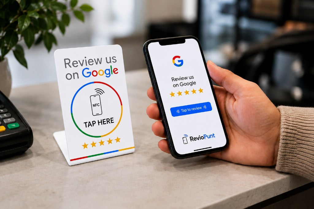 NFC review standaard op de balie